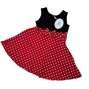 New NWT Minnie Mickey Mouse Disney Inspired Dress Size 8-10 Polka Dot